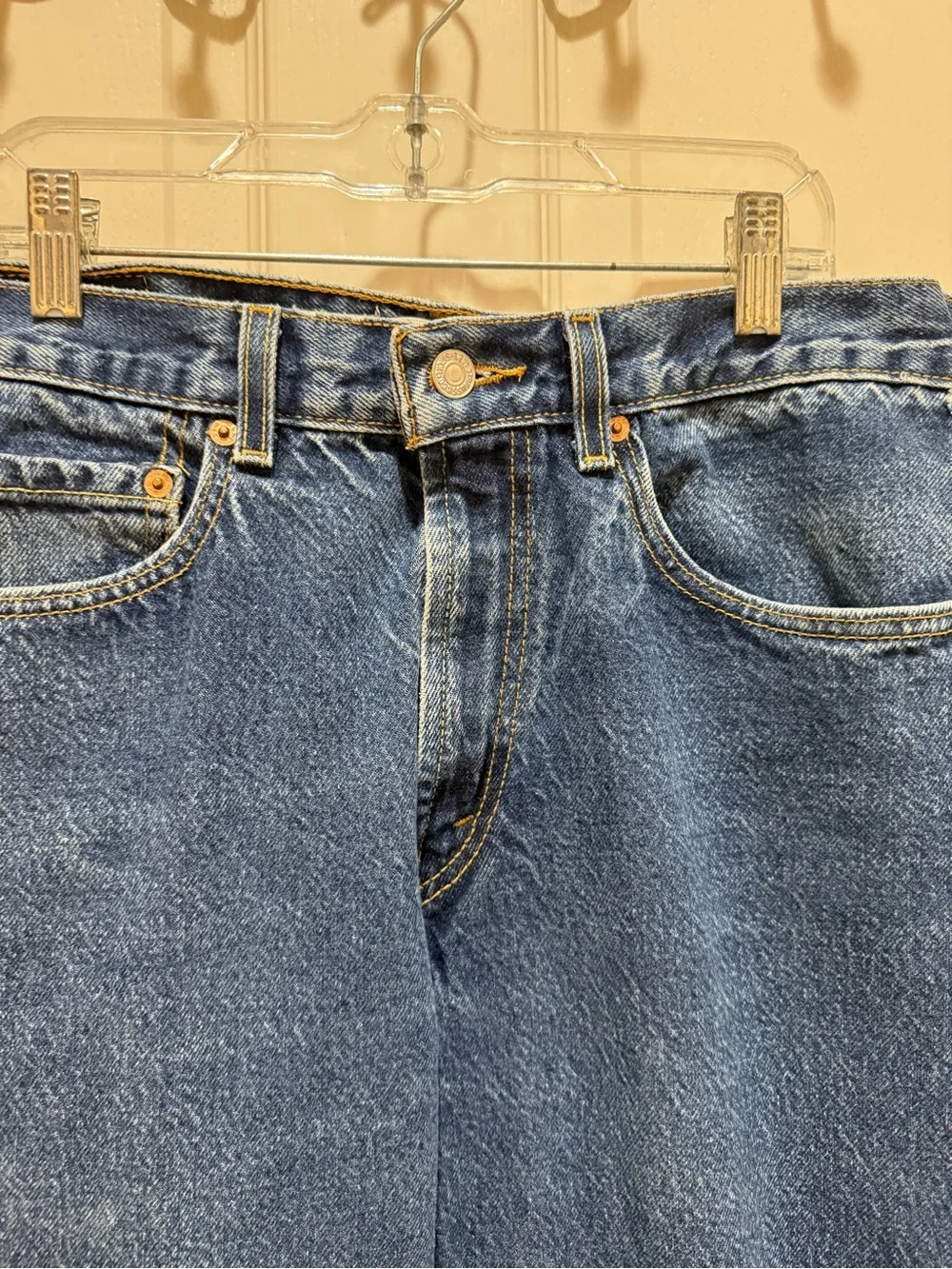Men's Levi 505 Regular Fit Denim Jeans in Dark Blue 32x32